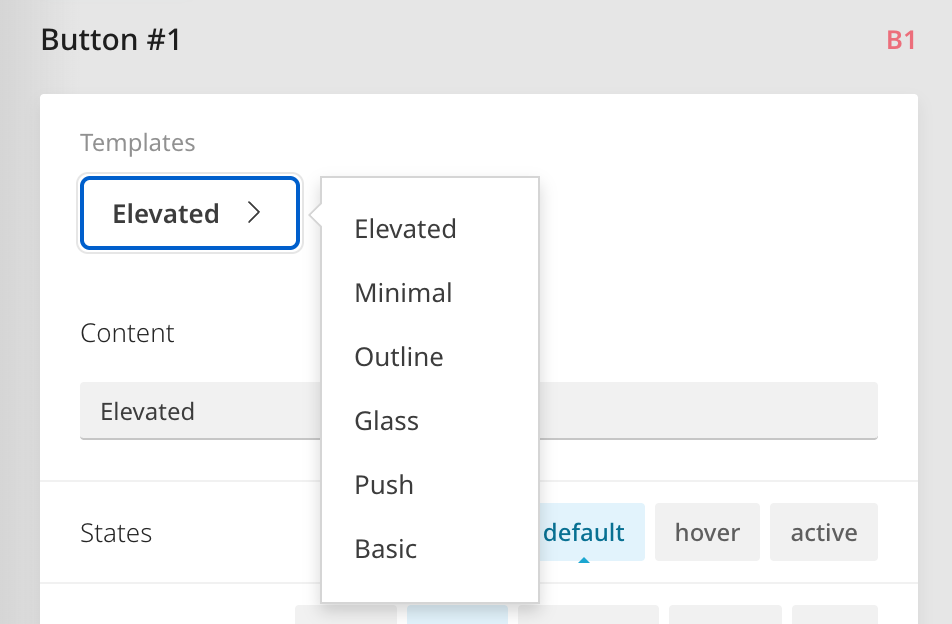 Button template selector