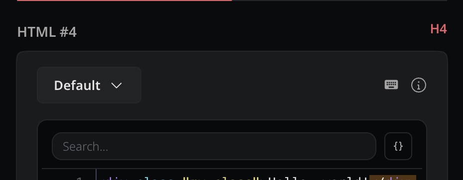 After: template button inline with the toolbar icons